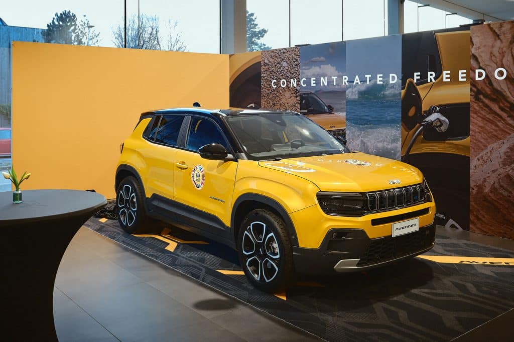 The all-electric Jeep Avenger event launch for Garage De Linde in Antwerp.